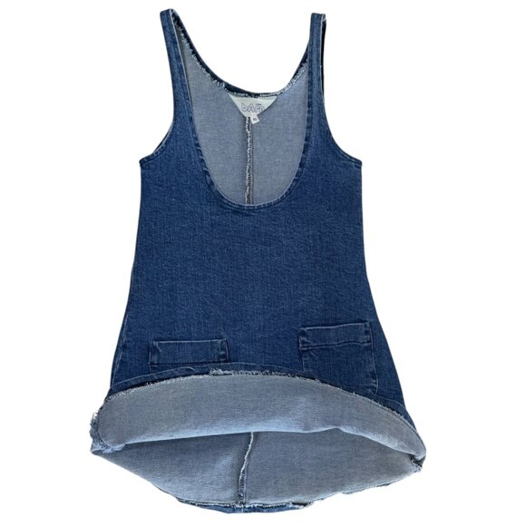 ATELIER BARN - OVERALL DRESS - 98%COTTON - BLUE - NEW NO TAG - Picture 3 of 5